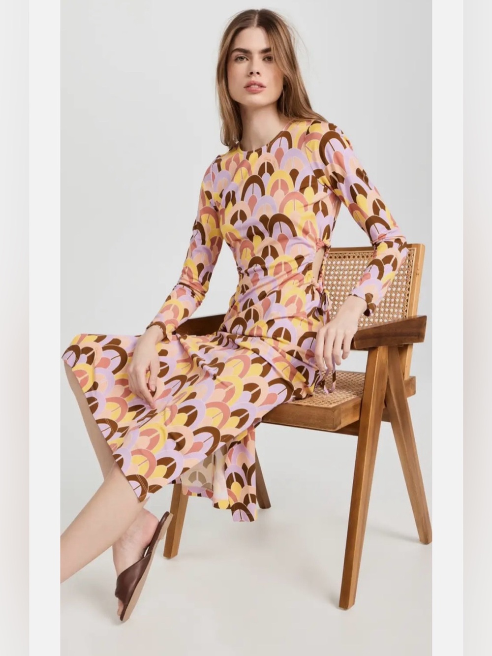 Cara Cara Celeste Dress with Side Tie Cutout
